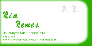 mia nemes business card